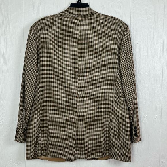 Alan Flusser Houndstooth blazer/jacket men’s  46 long 100% Pure Lambs Wool - Picture 5 of 10